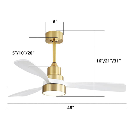 Indoor Ceiling Fan with Dimmable LED Light, 6-Speed Remote, Reversible Blades HouseOfZazla