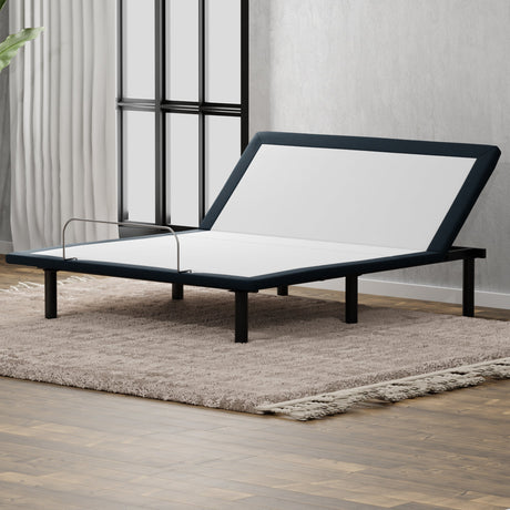 Model H Adjustable Base Full Size Metal Bed Frame Grey HouseOfZazla