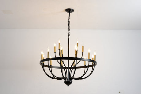 15-Light Industrial Iron Candle Chandelier Modern Farmhouse Pendant Light HouseOfZazla