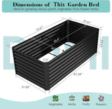 6x3x2ft Galvanized Raised Garden Bed