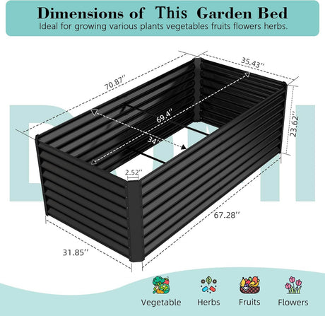 6x3x2ft Galvanized Raised Garden Bed HouseOfZazla