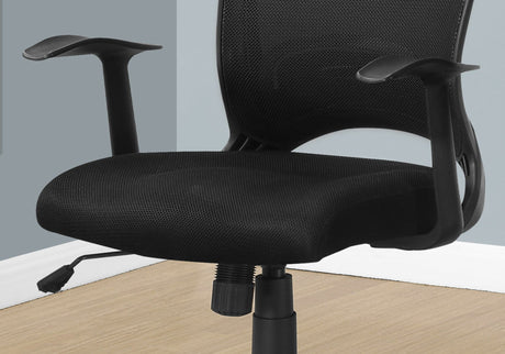 Office Chair, Adjustable Height, Swivel, Ergonomic, Armrests, Mesh - Black HouseOfZazla