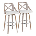 Charlotte - Farmhouse Fixed Height Bar Stool With Round Footrest (Set of 2) HouseOfZazla