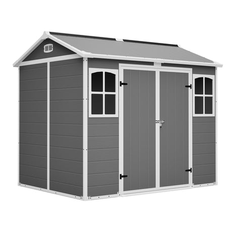 Plastic Utility Shed 8x6 ft with Floor – Lockable Storage Shed HouseOfZazla