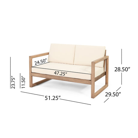 4-Pieces Acacia Wood Patio Furniture Set HouseOfZazla