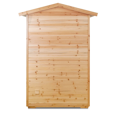 Two Person Far Infrared Old Fir Outdoor Sauna Room with Bluetooth and LED Lighting HouseOfZazla