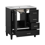 Bathroom Vanity, Modern Bathroom Cabinet With Sink Combo Set, Bathroom Storage Cabinet With A Soft Closing Door And 3 Drawers, Solid Wood Frame