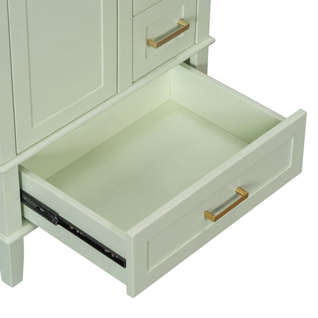 Bathroom Vanity, Modern Bathroom Cabinet With Sink Combo Set, Bathroom Storage Cabinet With A Soft Closing Door And 3 Drawers, Solid Wood Frame HouseOfZazla