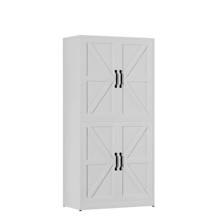 Kitchen Pantry Cabinet With Adjustable Shelves, Heavy Duty Storage - White HouseOfZazla