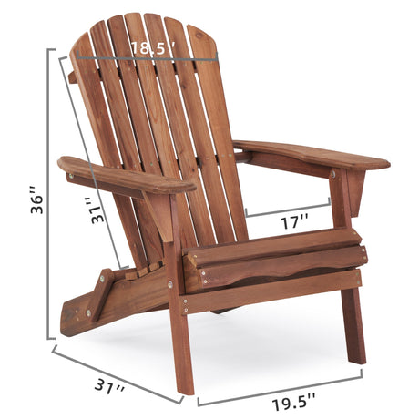SoliWood Wooden Outdoor Folding Adirondack Chair Set of 2 HouseOfZazla