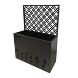 Tall Metal Planter Raised Garden Bed with Trellis