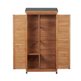 Outdoor Storage Shed With Vertical Tool Cabinet For Backyard