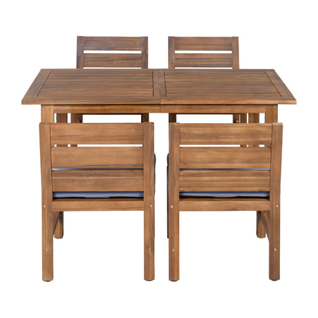 U_STYLE Farmhouse 5-Piece Outdoor Patio Dining Set with Adjustable Legs HouseOfZazla