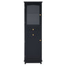 Tall Bathroom Storage Cabinet With Glass Doors, Free-Standing, Two Drawers, And Adjustable Shelves, Board, Painted Perfect For Displaying Your Favorite Items HouseOfZazla