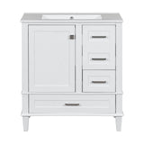 Bathroom Vanity, Modern Bathroom Cabinet With Sink Combo Set, Bathroom Storage Cabinet With A Soft Closing Door And 3 Drawers, Solid Wood Frame