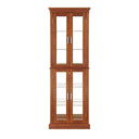 Lighted Curio Cabinet With Adjustable Shelves and Mirrored Back Panel HouseOfZazla