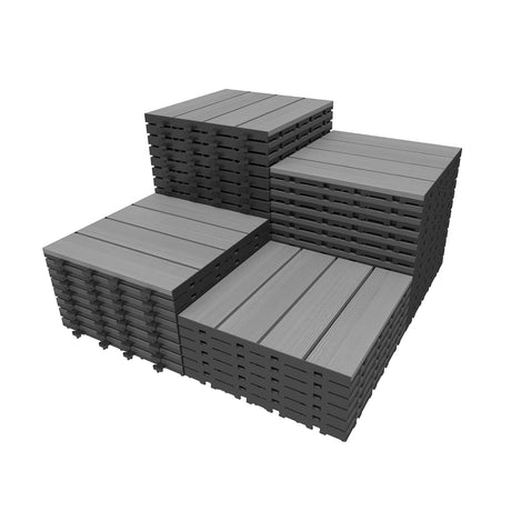 44 Pcs Interlocking Deck Tiles, 12" x 12" HDPE Outdoor Flooring HouseOfZazla