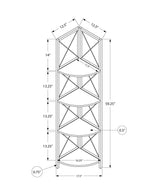 4-Tier Corner Bookshelf with Marble Look and Metal Frame