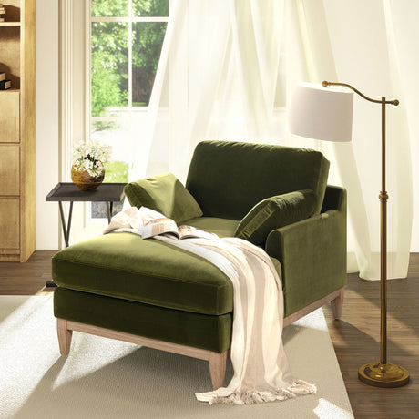 Pasadena - Modern Farmhouse Chaise Lounge Chair - Olive Green HouseOfZazla