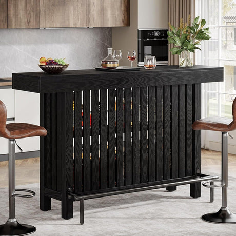 2 Tier Mini Bar Table For Kitchen - Black HouseOfZazla