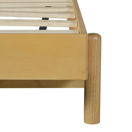 Premium Rubber Wood Platform Bed Frame, Queen Size with Headboard HouseOfZazla