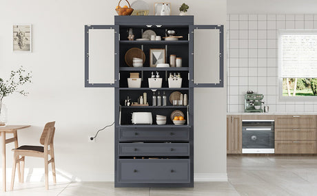 TOPMAX 36 x 16.5 x 78 Inch Freestanding Kitchen Pantry Storage Cabinet HouseOfZazla