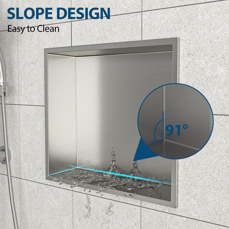 Stainless Steel Shower Niche With Seamless Design For Bathroom Storage HouseOfZazla
