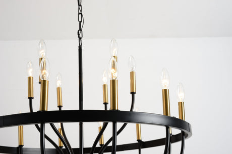 15-Light Industrial Iron Candle Chandelier Modern Farmhouse Pendant Light HouseOfZazla