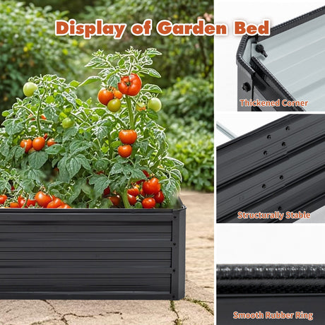 6x3x1 FT Metal Raised Garden Bed Outdoor Planter HouseOfZazla