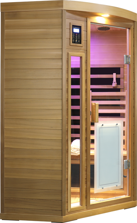 Low EMF Two person Far-infrared Red cedar Deluxe indoor pentagonal sauna room HouseOfZazla