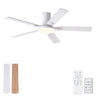 Flush Mount Ceiling Fans With LED Light And Remote Control, 5 Blades HouseOfZazla