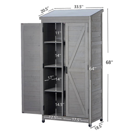 Outdoor Storage Shed With Vertical Tool Cabinet For Backyard HouseOfZazla