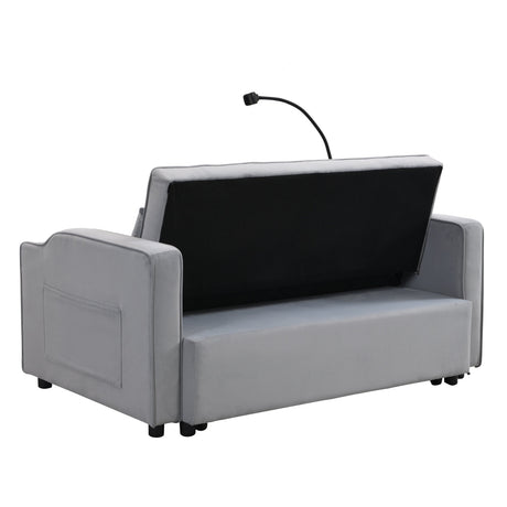 Modern Velvet Loveseat Futon Sofa Couch with Pullout Bed HouseOfZazla