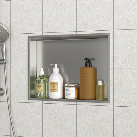 Stainless Steel Shower Niche With Seamless Design For Bathroom Storage HouseOfZazla