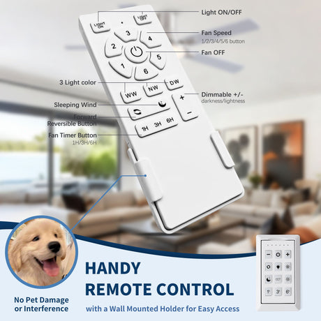 Flush Mount Ceiling Fans With LED Light And Remote Control, 5 Blades HouseOfZazla