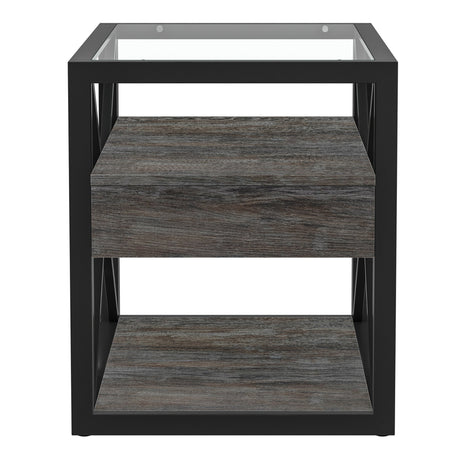 Set of 2 Modern End Tables with Drawer - Nightstands HouseOfZazla