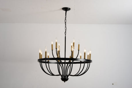 15-Light Industrial Iron Candle Chandelier Modern Farmhouse Pendant Light HouseOfZazla