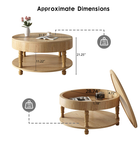 Coffee Table with Dual Storage for Living Room HouseOfZazla