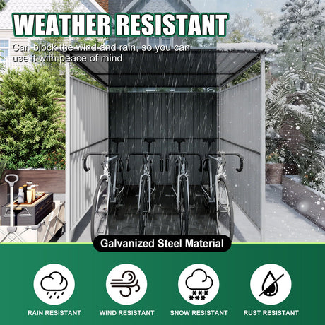 Outdoor Pergola, Bike Storage Shed, Grill Gazebo For Patio - Gray HouseOfZazla