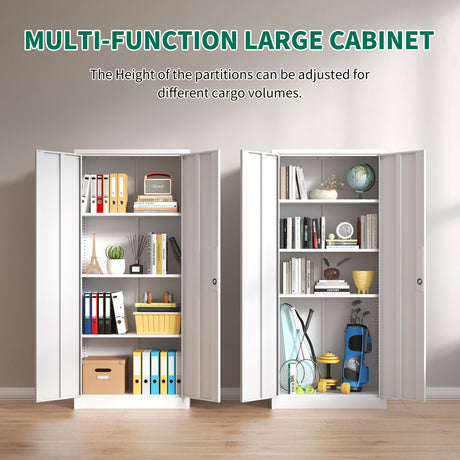Heavy Metal Garage Storage Cabinet With Locking Doors, Steel, Adjustable Shelves HouseOfZazla