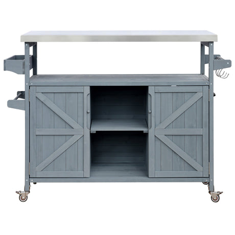 K&K Outdoor Kitchen Island, Rolling Bar Cart & Storage Cabinet HouseOfZazla