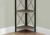 4-Tier Corner Bookshelf with Marble Look and Metal Frame