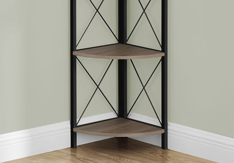 4-Tier Corner Bookshelf with Marble Look and Metal Frame HouseOfZazla