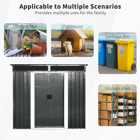 Outdoor Metal Storage Shed And Transparent Plate For Garden, Lawn HouseOfZazla