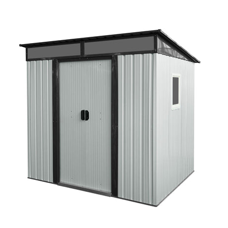 Outdoor Metal Storage Shed With Window And Transparent Plate For Garden, Lawn HouseOfZazla