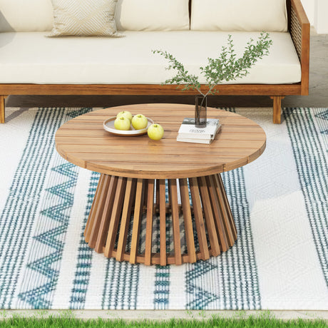 Acacia Wood Patio Coffee Table HouseOfZazla