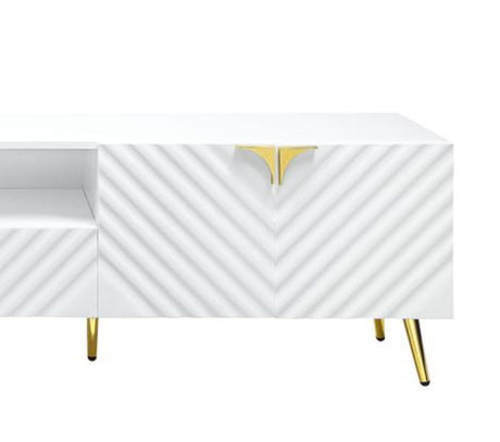 Gaines - High Gloss TV Stand - White HouseOfZazla