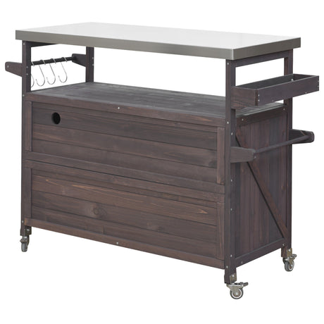 K&K Outdoor Kitchen Island, Rolling Bar Cart & Storage Cabinet HouseOfZazla