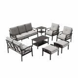 Patio Furniture Set with Coffee Table and Cushions for Backyard
