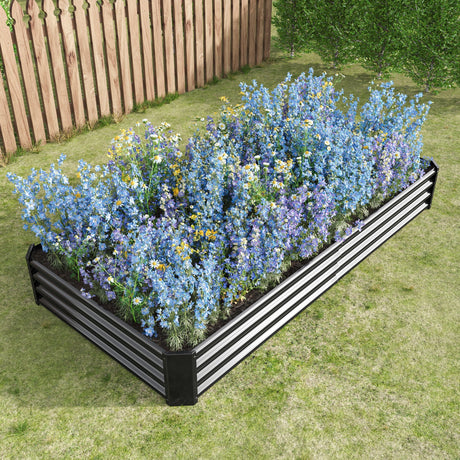 Raised Garden Bed Kit - Metal 7.6x3.7x0.98 ft Black HouseOfZazla